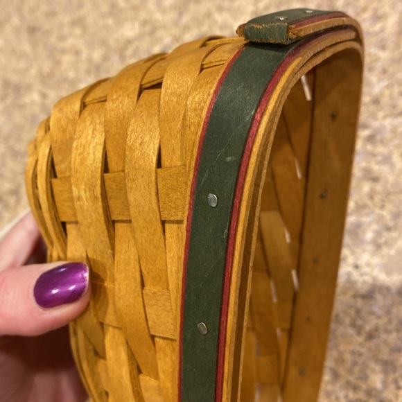 Longaberger Sleigh Basket Liner Protector Ivory Nature’s Garland Dish Christmas - Picture 16 of 17